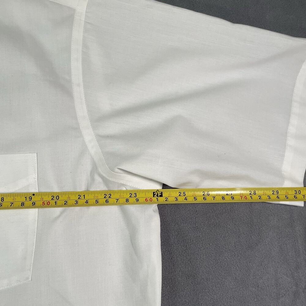 Vintage 80s Shirt Towncraft White Short Sleeve Button Front Men's 16.5 - Picture 7 of 9